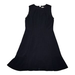 REBECCA TAYLOR Diamond Texture Fit Flare Dress Black Sz 10